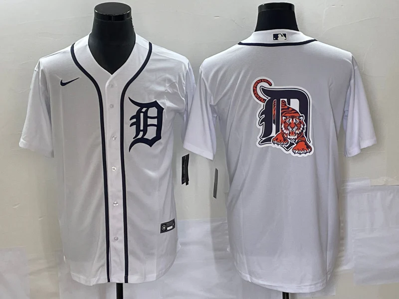 Men's Detroit Tigers White Home Replica Team Jersey