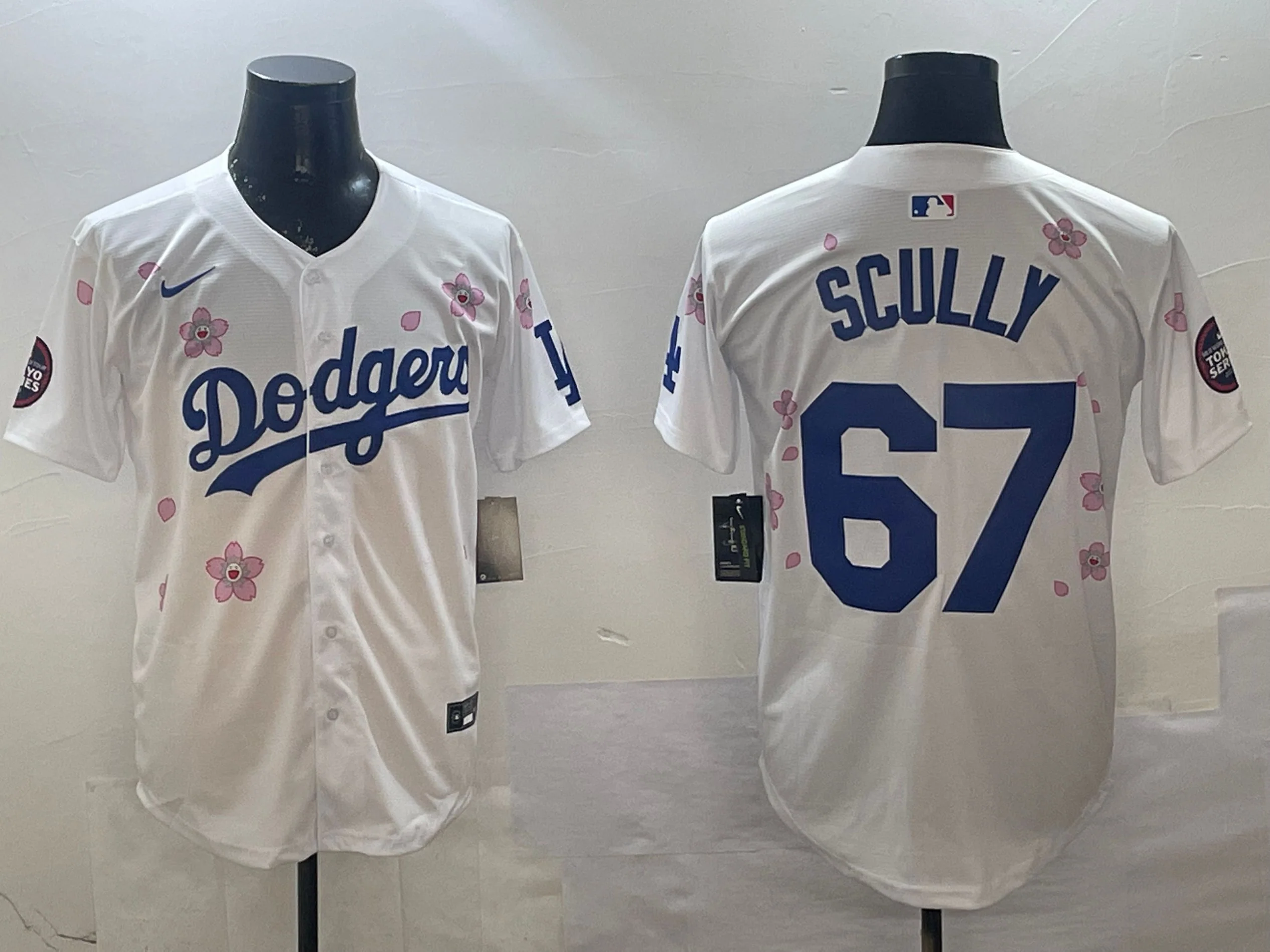 Men's Los Angeles Dodgers Vince Scully #67 White Player Jersey