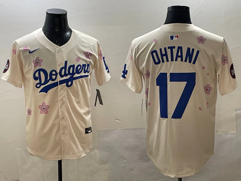 Men's Los Angeles Dodgers Shohei Ohtani #17 Cream Alternate Replica Player Jersey
