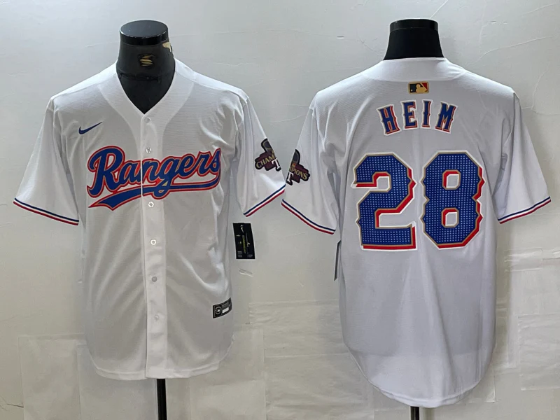 Men's Texas Rangers Jonah Heim #28 White 2024 Gold Collection Limited Player Jersey