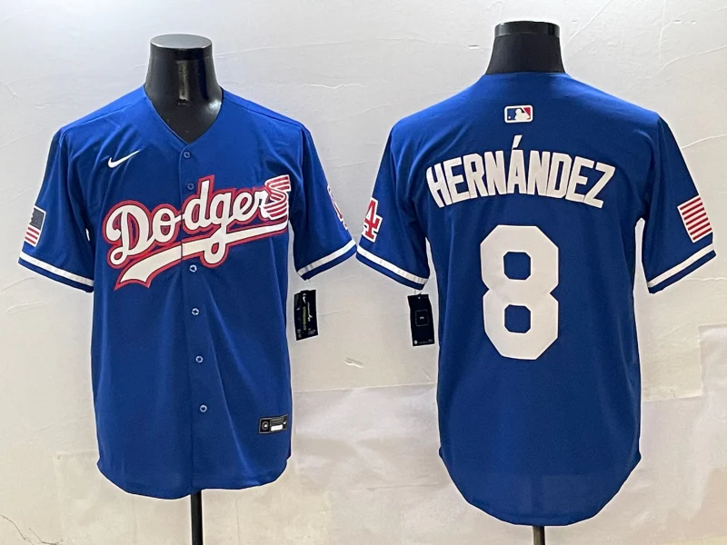 Men's Los Angeles Dodgers Enrique Hernandez #8 Royal Team Jersey
