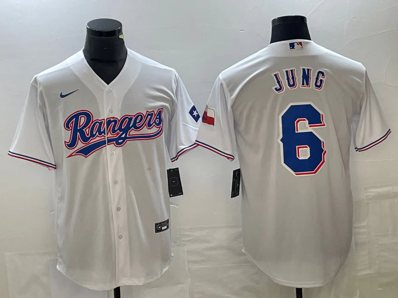 Men's Texas Rangers Josh Jung #6 White Home Replica Player Jersey