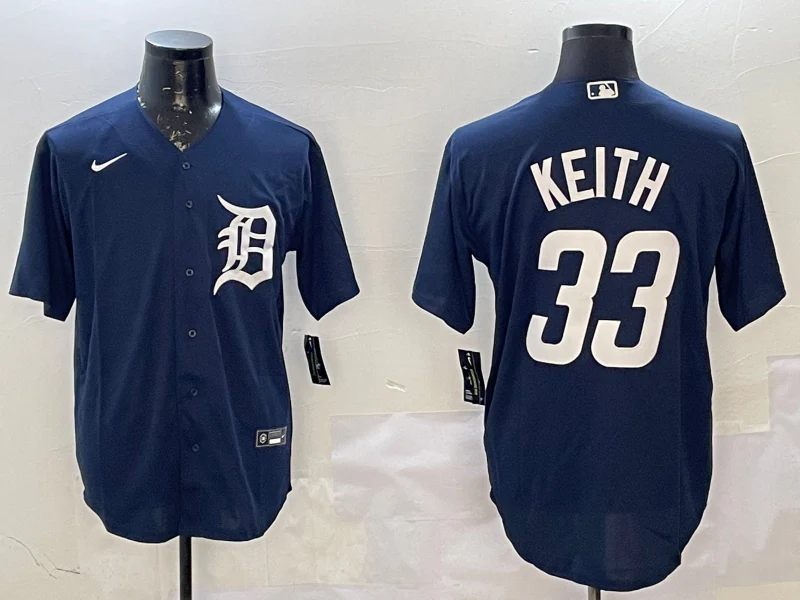 Men's Detroit Tigers Colt Keith #33 Navy Replica Player Jersey