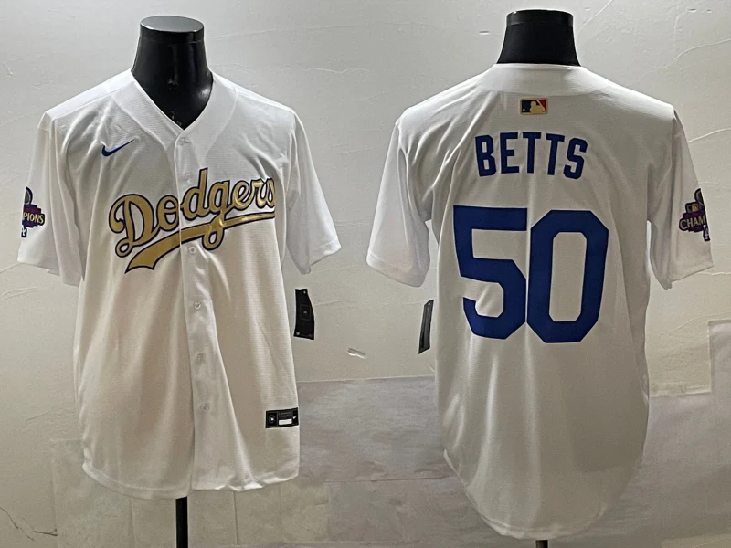 Men's Los Angeles Dodgers Mookie Betts White Player Game Jersey