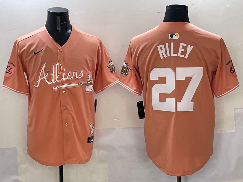 Men's Atlanta Braves Austin Riley #27 Pink 2025 City Connect Limited Player Jersey