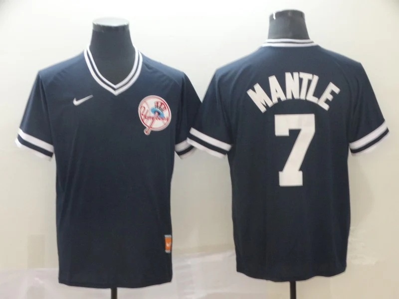 Men's New York Yankees Mickey Mantle #7 Navy Replica Player Jersey