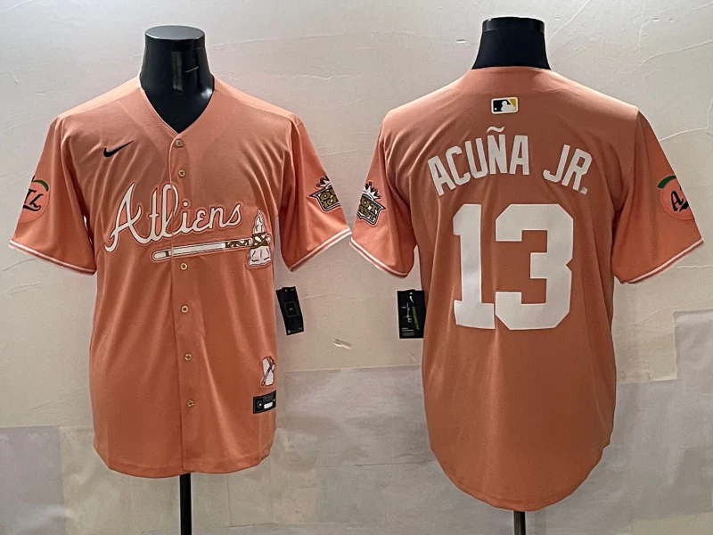 Men's Atlanta Braves Ronald Acuna Jr. #13 Pink 2025 City Connect Limited Player Jersey