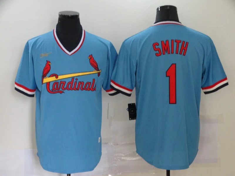Men's St. Louis Cardinals Ozzie Smith #1 Blue Replica Baseball Jersey