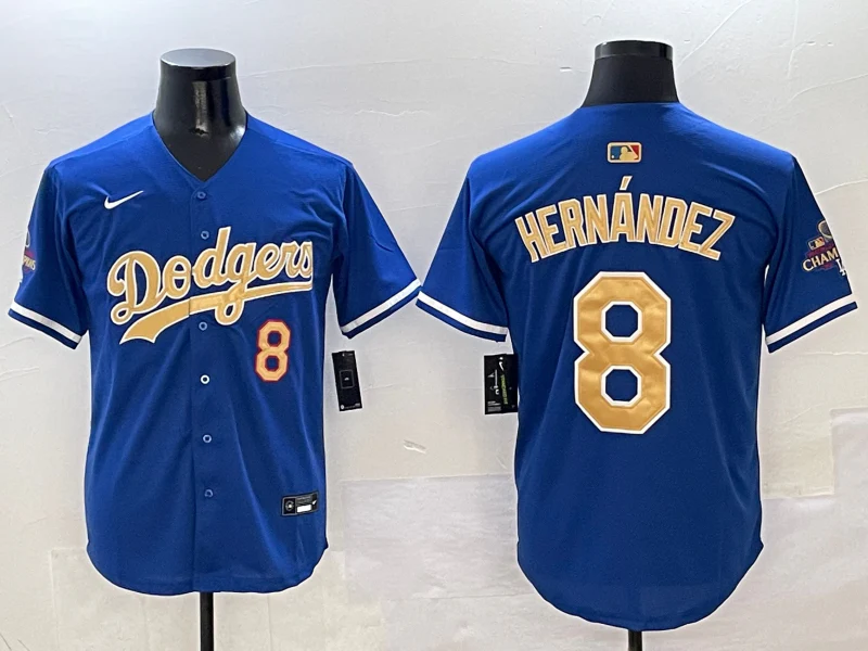 Men's Los Angeles Dodgers Enrique Hernandez #8 Royal 2025 Gold Collection Limited Jersey