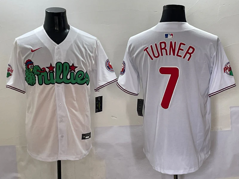 Men's Philadelphia Phillies Trea Turner #7 White Game Jersey