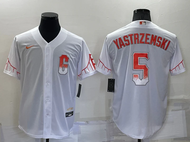 Men's San Francisco Giants Mike Yastrzemski #5 White Replica Baseball Jersey City Edition