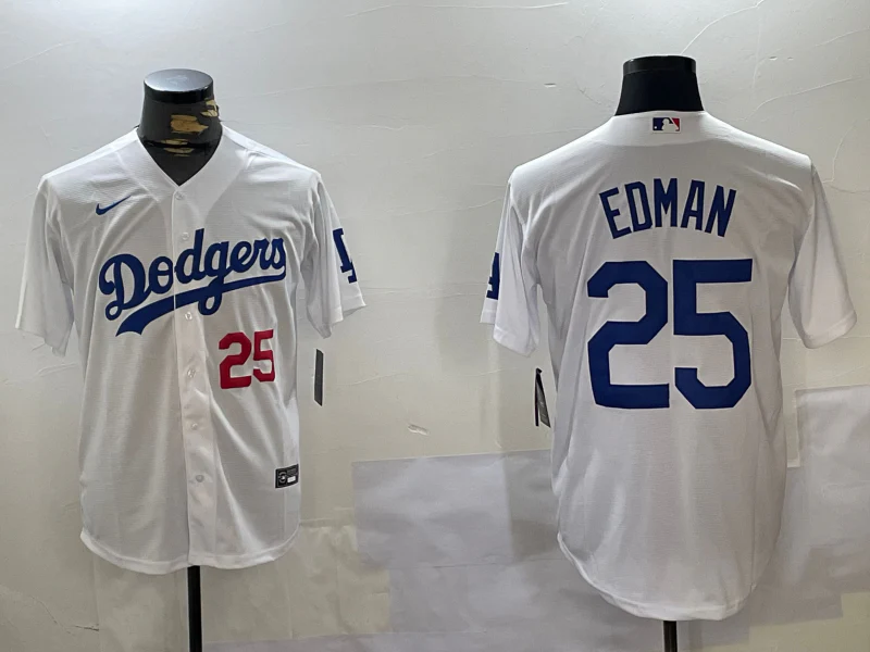 Men's Los Angeles Dodgers Tommy Edman #25 White Home Replica Player Jersey