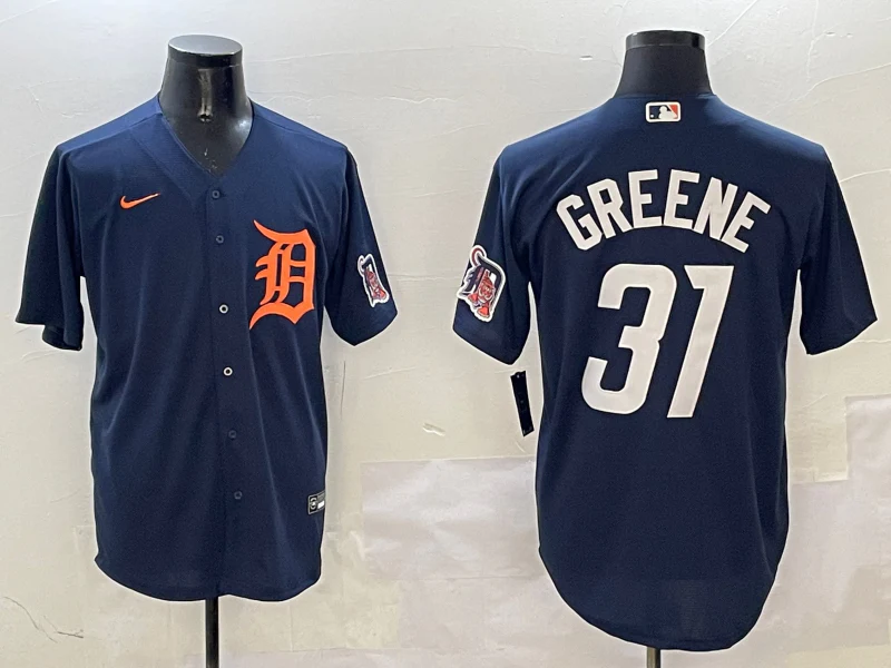 Men's Detroit Tigers Riley Greene #31 Navy Limited Player Jersey