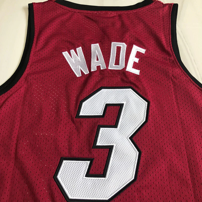 Dwayne Wade Miami Heat Red #3 Embroidered  Jersey
