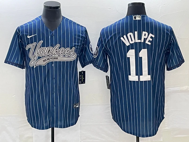 Men's New York Yankees Anthony Volpe #11 Blue Player Jersey Joint Edition