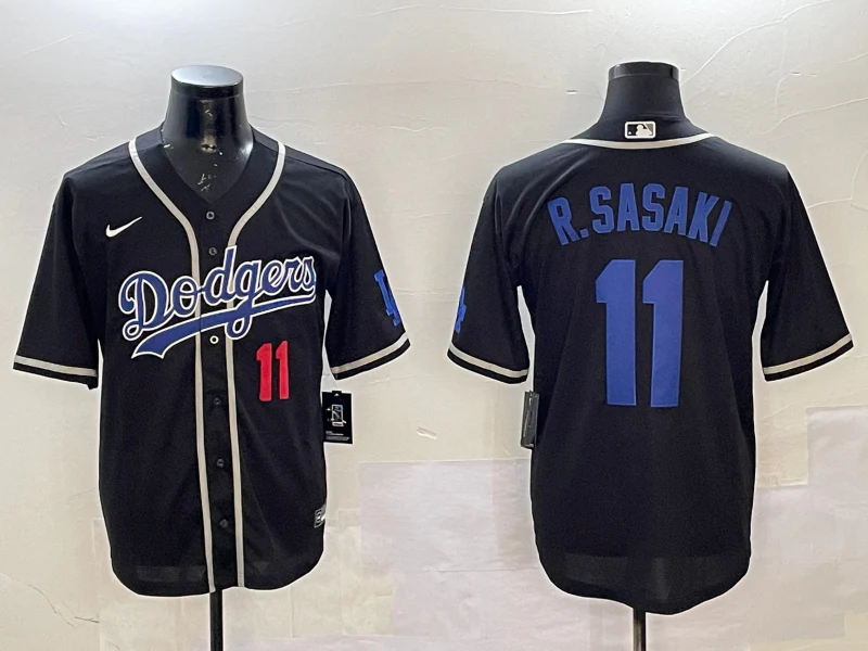 Men's Los Angeles Dodgers Roki Sasaki #11 Black Player Jersey