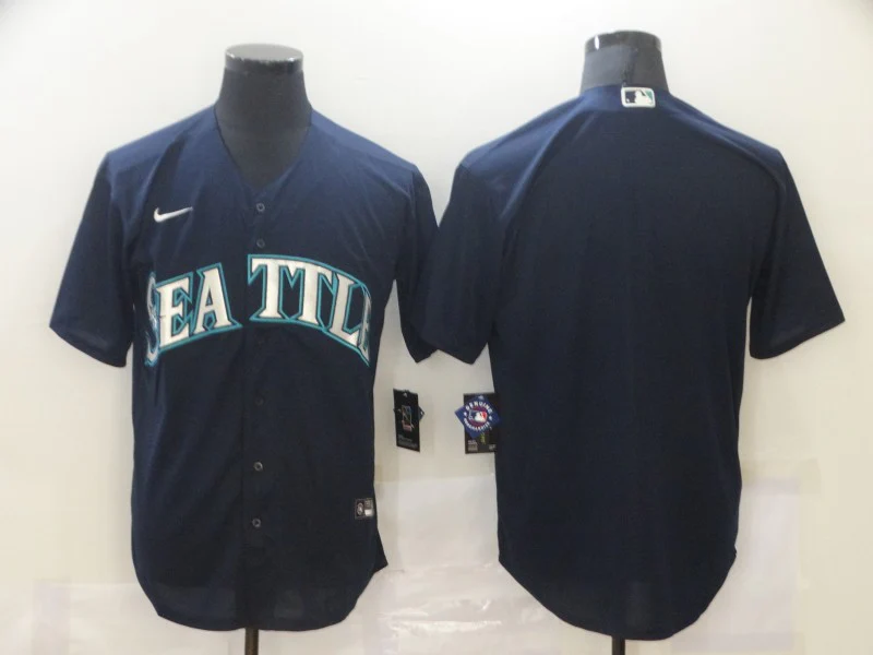 Men's Seattle Mariners Navy Alternate Replica Blank Jersey