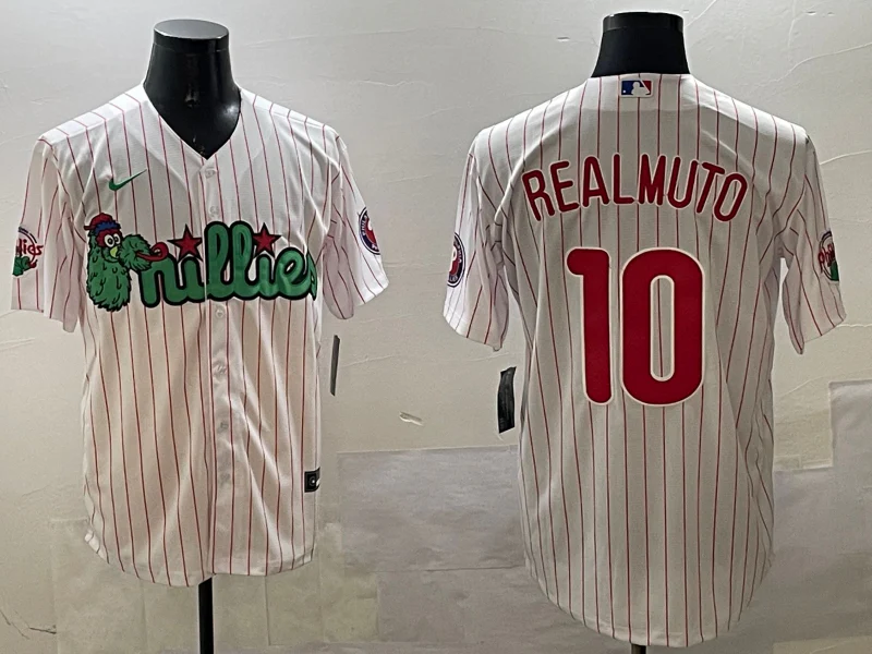 Men's Philadelphia Phillies JT Realmuto #10 White Replica Team Jersey
