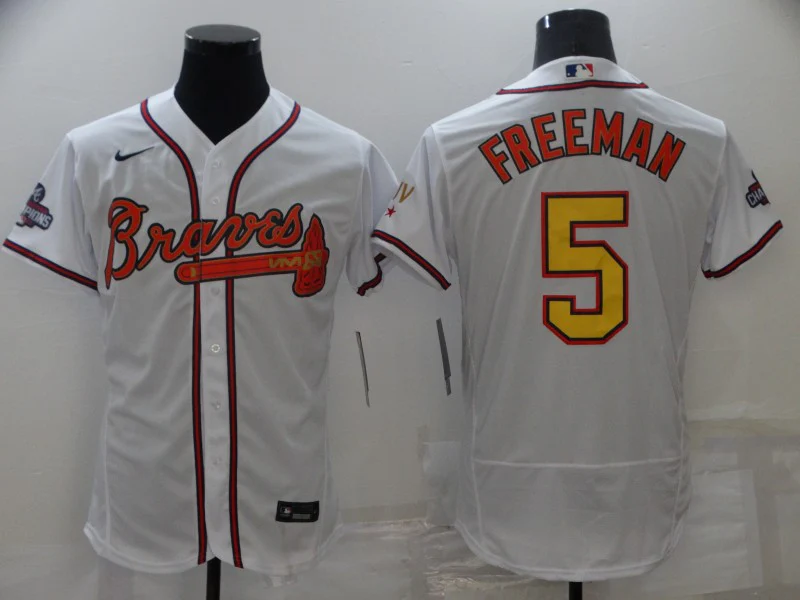 Men's Atlanta Braves Freedie Freeman #5 White Player Jersey Champion Edition