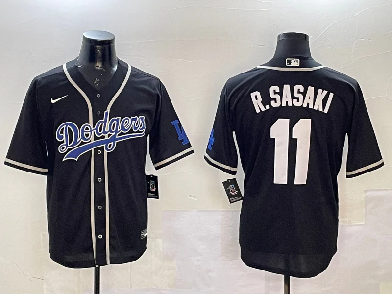 Men's Los Angeles Dodgers Roki Sasaki #11 Black Player Game Jersey