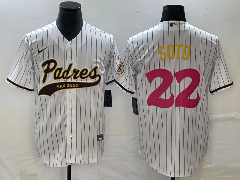 Men's San Diego Padres Juan Soto #22 White Replica Player Jersey Joint Edition