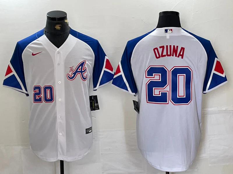Men's Atlanta Braves Marcell Ozuna #20 White City Connect Limited Player Jersey