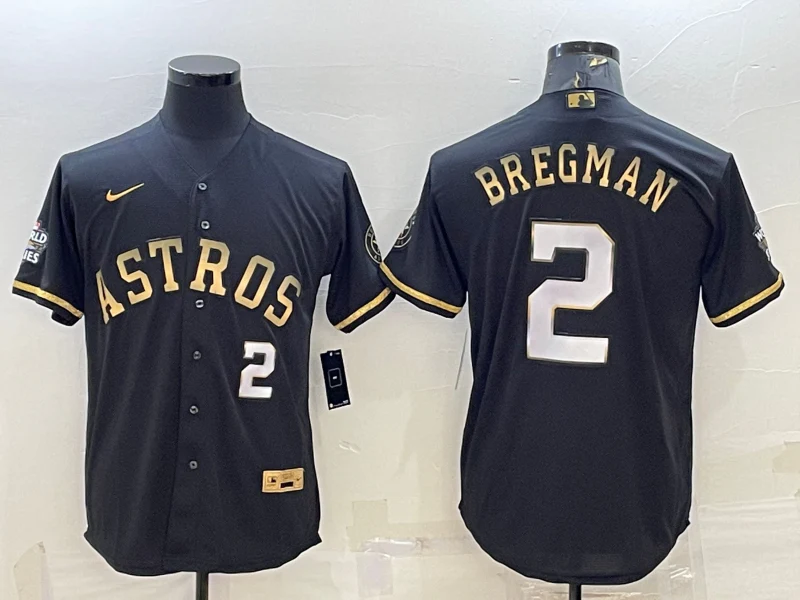 Men's Houston Astros Alex Bregman #2 Black Alternate Replica Player Jersey