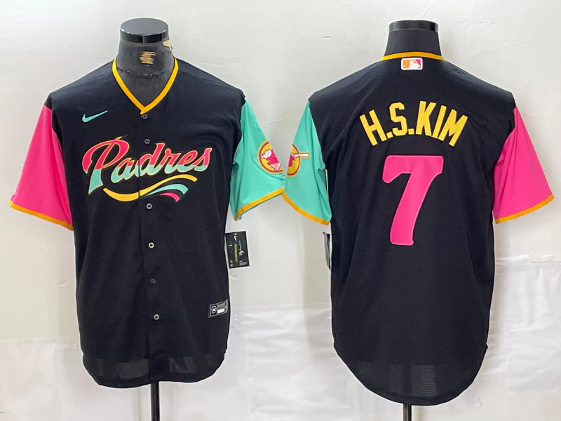 Men's San Diego Padres Ha-Seong Kim #7 Black City Connect Replica Player Jersey