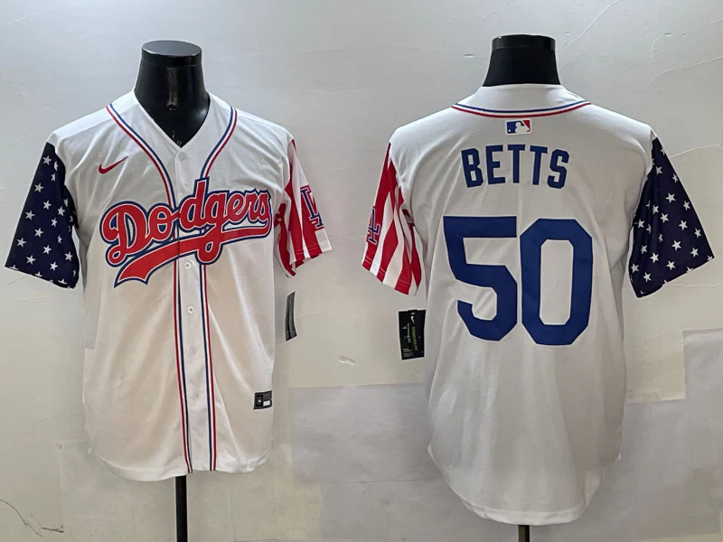 Men's Los Angeles Dodgers Mookie Betts White Replica Game Jersey